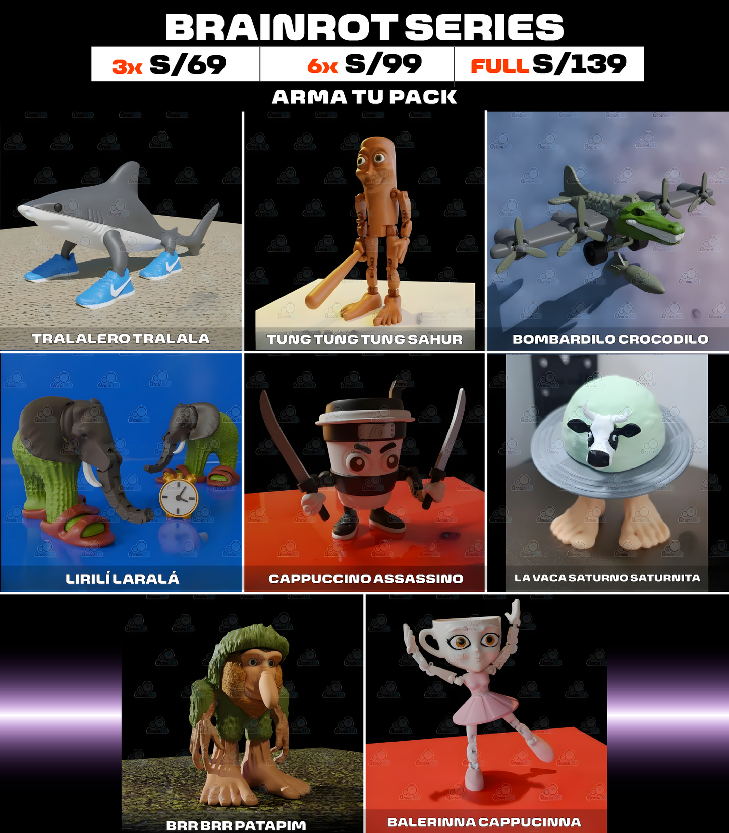 Pack Brainrot Series™ - Figuras Coleccionables de los Memes Más Virales