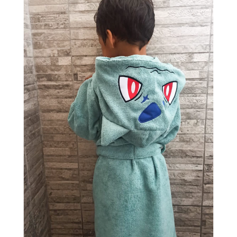 Bata Animada Bulbasaur Felpa Microfibra Manga 3/4