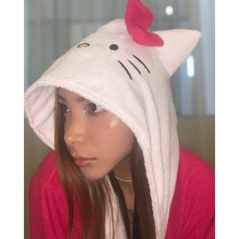 Bata Animada Hello Kitty Felpa Microfibra Manga 3/4