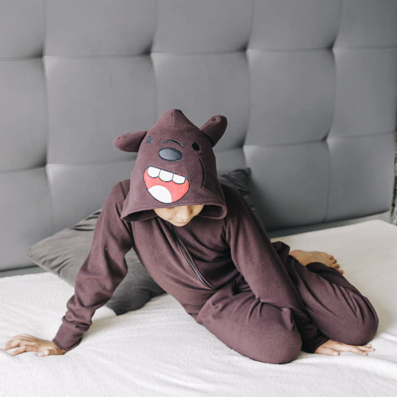 Pijama Animada Enterizo Escandalosos Micropolar Pardo