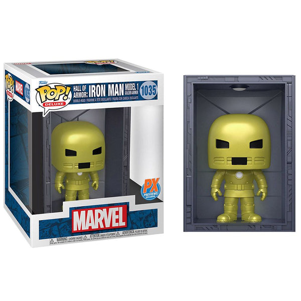 Funko Pop! Marvel: Marvel - Hall of Armor: Iron Man Model 1 Golden Armor #1035 - PX Previews Exclusive