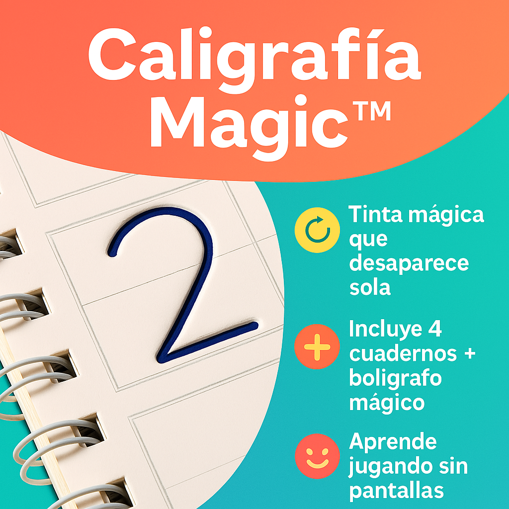 Caligrafía Magic™ – Set 4 Cuadernos Magicos para mejorar la escritura jugando