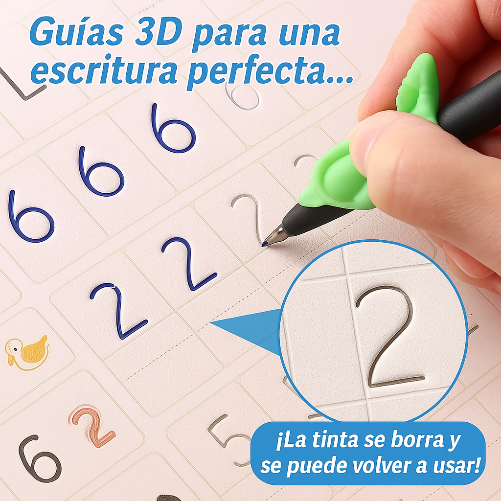 Caligrafía Magic™ – Set 4 Cuadernos Magicos para mejorar la escritura jugando
