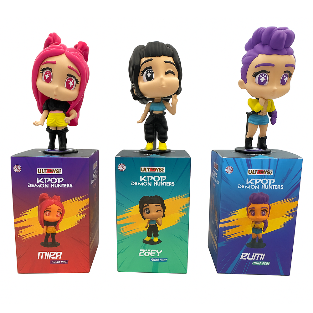 Ultoys: Pack 3 Figuras 3D Guerreras K-pop (Kpop Demon Hunters) - Rumi, Mira y Zoey 15CM