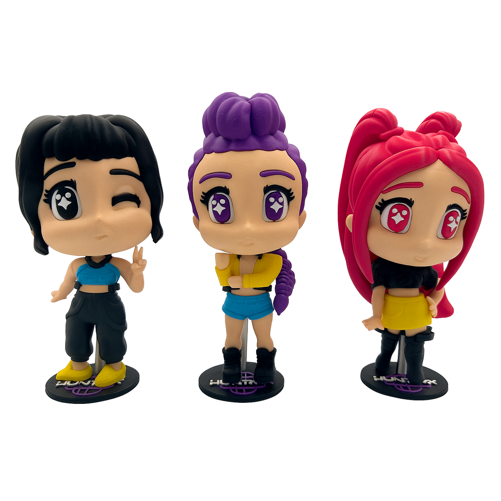 Ultoys: Pack 3 Figuras 3D Guerreras K-pop (Kpop Demon Hunters) - Rumi, Mira y Zoey 15CM