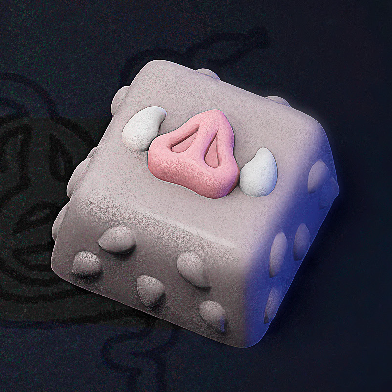 Keycaps: Minimalist Demon Slayer de Resina 18x18mm