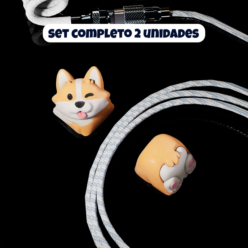 Keycaps: Puppy Corgi de Resina 18x18mm