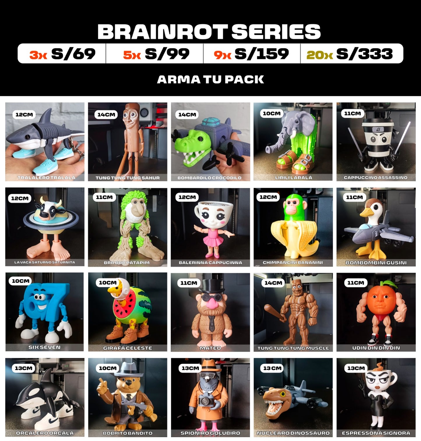 Pack Brainrot Series™ - Figuras Coleccionables de los Memes Más Virales