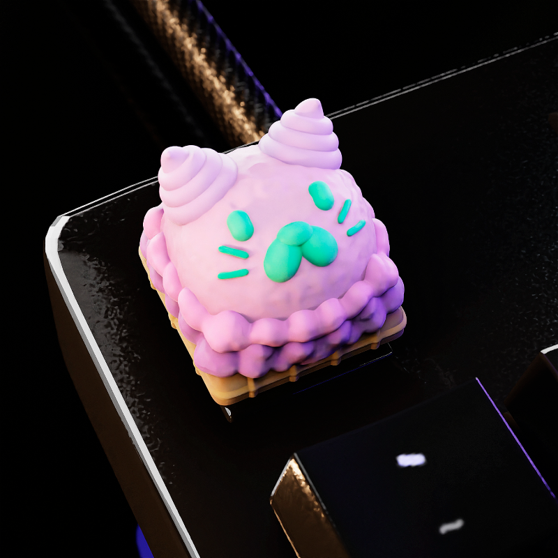 Keycaps: Foody Cats de Resina 18x18mm