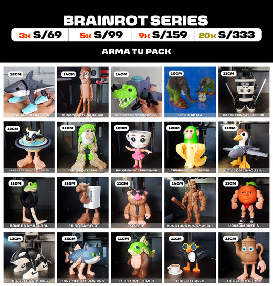 Pack Brainrot Series™ - Figuras Coleccionables de los Memes Más Virales