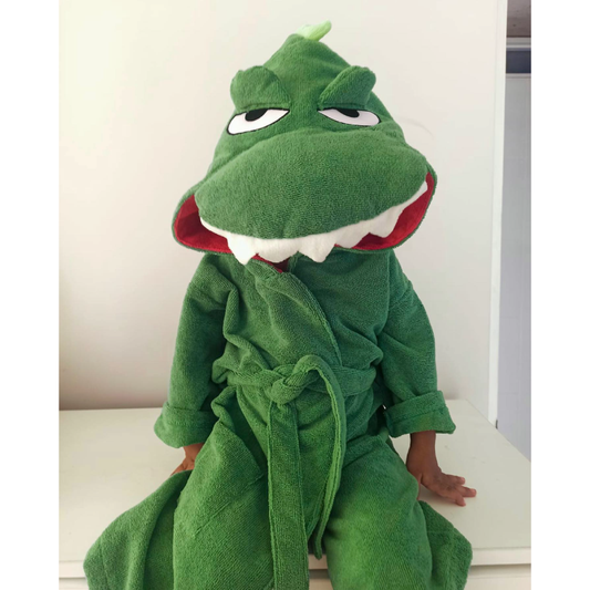Bata Animada Dinosaurio Felpa Microfibra Manga 3/4