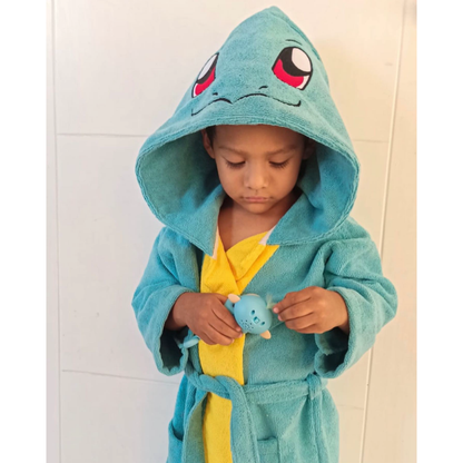 Bata Animada Squirtle Felpa Microfibra Manga 3/4