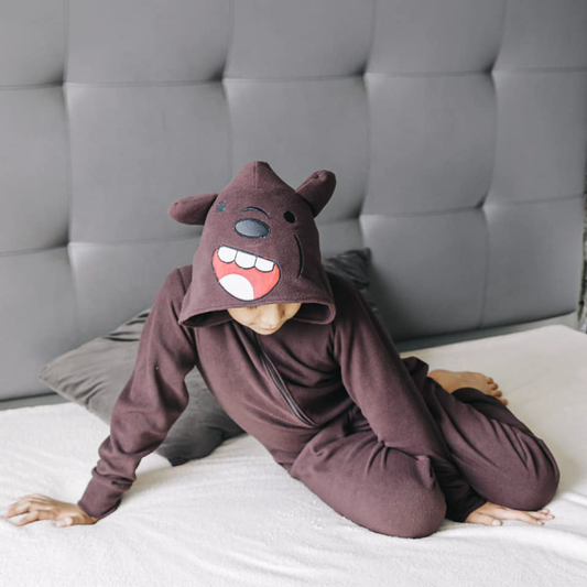 Pijama Animada Enterizo Escandalosos Micropolar Pardo