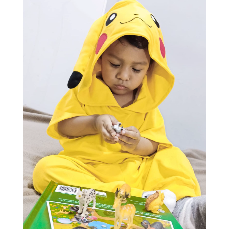 Pijama Animada Polo + Pantalón Pikachu Algodón