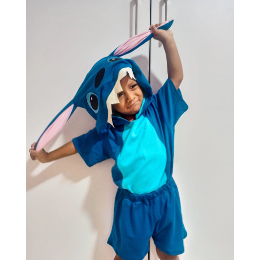 Pijama Animada Polo + Pantalón Stitch Algodón