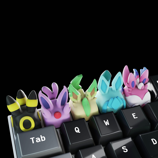 Keycaps: Eeveelutions - Set 5 Keycaps Eeveelutions de Resina Vol.2 18x18mm