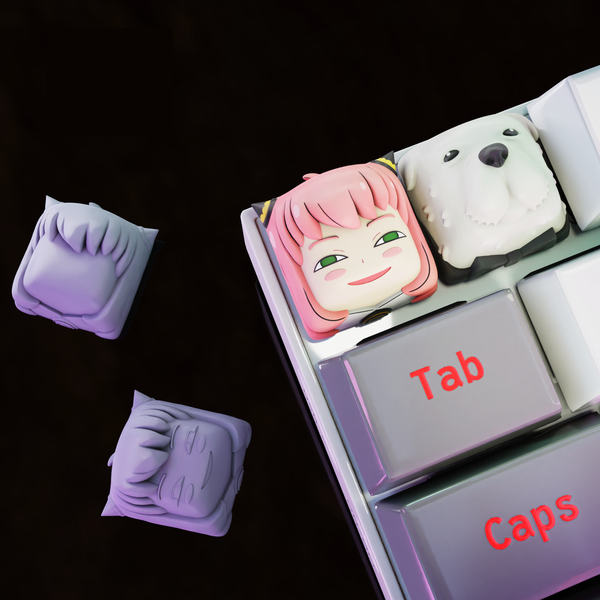 Keycaps: Spy X Family - Set 2 Keycaps Spy X Family de Resina 18x18mm