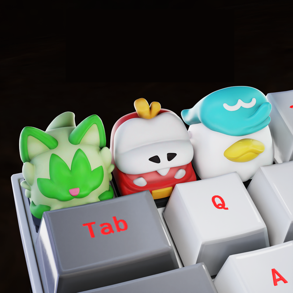 Keycaps: Poke Gen 9 Starters - Set 3 Keycaps Poke Gen 9 Starters de Resina 18x18mm