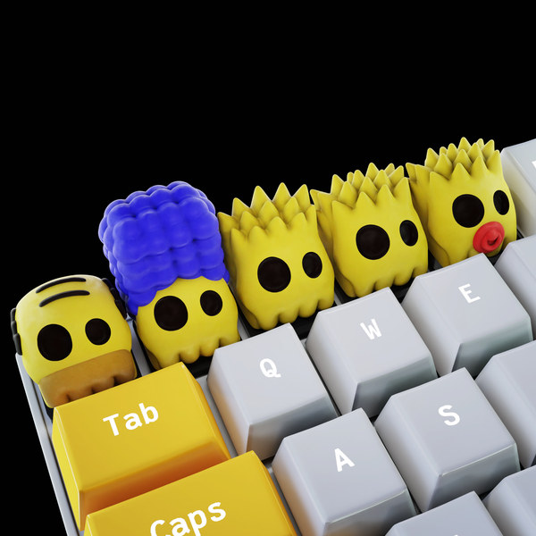 Keycaps: Simpsons - Set 5 Keycaps Simpsons de Resina 18x18mm