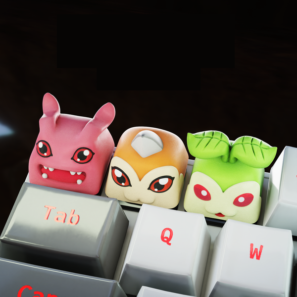 Keycaps: Digi Babies - Set 3 Keycaps Digi Babies de Resina Vol.1 18x18mm