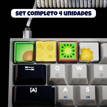 Keycaps: Foods - Set 4 Keycaps Foods de Resina Vol.1 18x18mm