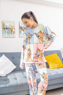 Pijama Polo Manga Larga + Pantalon Tom y Jerry SPAM Piel de Durazno