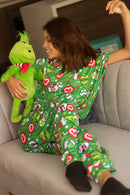 Pijama Polo Manga Corta + Pantalon Grinch Mujer SPAM Piel de Durazno