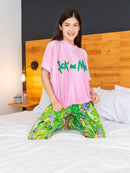 Pijama Polo Manga Corta + Pantalon Rick y Morty SPAM Piel de Durazno
