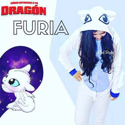 Pijama Animada Enterizo Furia Luminosa Micropolar antialérgico