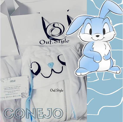 Pijama Animada Enterizo Conejo 2 colores Micropolar antialérgico