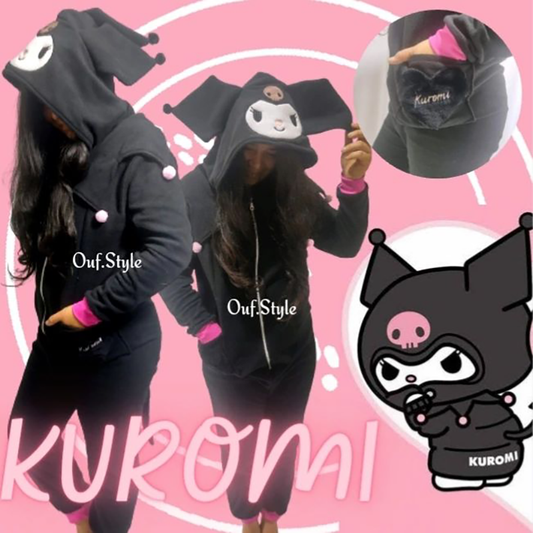 Pijama Animada Enterizo Kuromi Micropolar Antialérgico