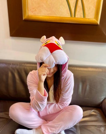 Pijama Animada Enterizo Pantera Rosa Micropolar
