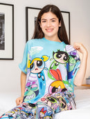 Pijama Polo Manga Corta + Pantalon Chicas Superpoderosas Mujer SPAM Piel de Durazno