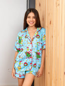 Pijama Camisa Manga Corta + Short Grinch Mujer SPAM Piel de Durazno