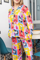 Pijama Camisa Manga Larga + Pantalon Hey Arnold Mujer SPAM Piel de Durazno