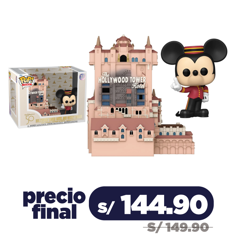 Funko Pop! Town Walt Disney World 50th Anniversary Hollywood Tower Hotel  and Mickey Mouse Disney Exclusive Figure #31